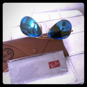 Ray ban Aviator Flash  Sunglasses-Gold Frame/Blue